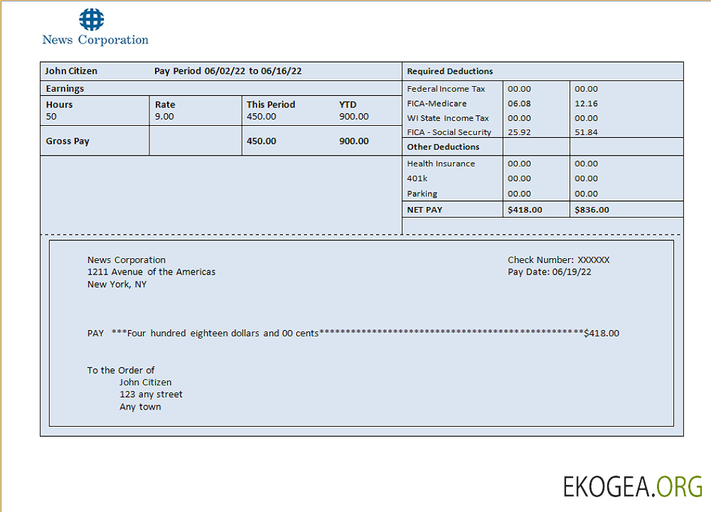 Fiche d'employé d'une entreprise de médias américaine